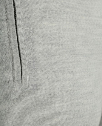 Crew zip merino grijs