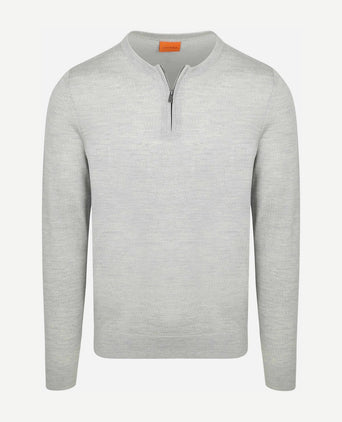 Crew zip merino grijs