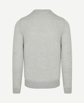 Crew zip merino grijs