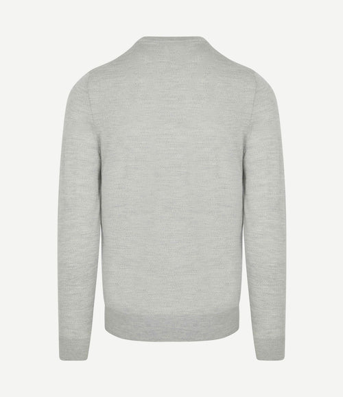 Crew zip merino grijs