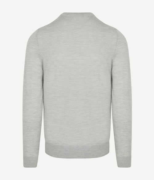 Crew zip merino grijs