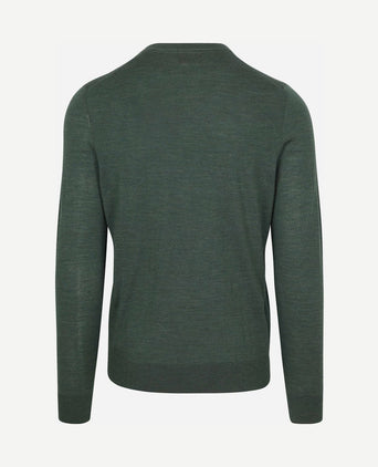 Crew zip merino groen