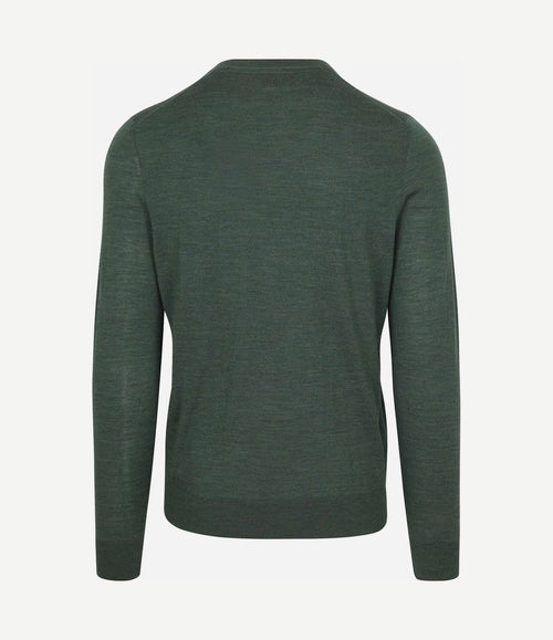 Crew zip merino groen