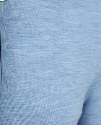 Crew zip merino lichtblauw