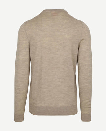 Suitable crew zip merino sand | Slim-fit