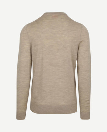 Crew zip merino sand