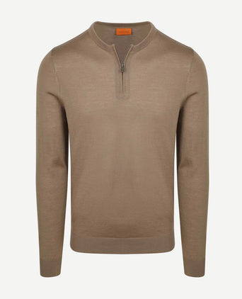 Crew zip merino taupe