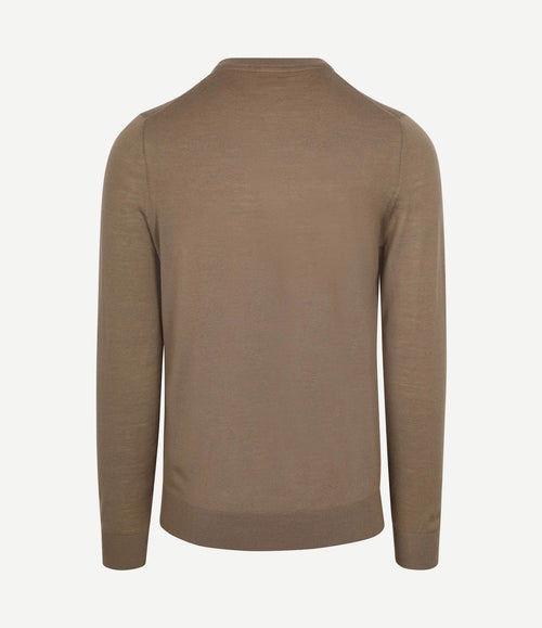 Crew zip merino taupe