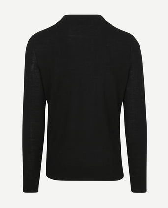 Crew zip merino zwart
