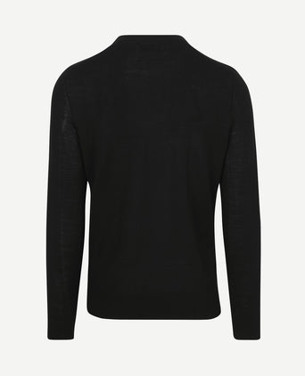 Crew zip merino zwart