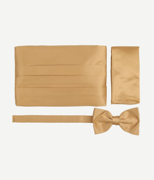 Suitable cumberband strik pochet set goud