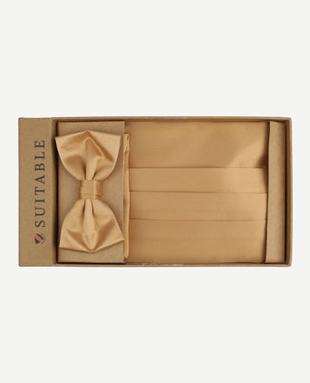 Suitable cumberband strik pochet set goud