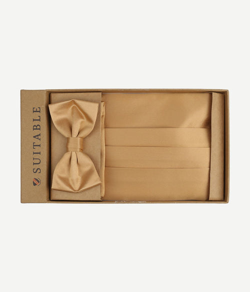 Suitable cumberband strik pochet set goud