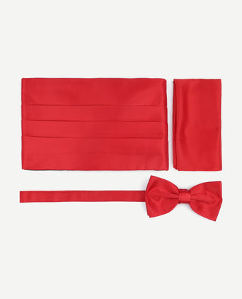 Cumberband strik pochet set rood