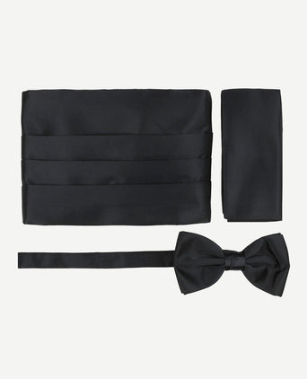 Suitable cumberband strik pochet set zwart