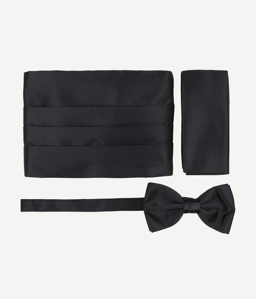 Suitable cumberband strik pochet set zwart