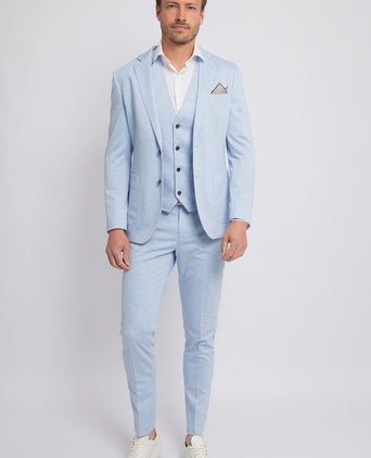 Suitable dace jersey pantalon lichtblauw | Slim-fit