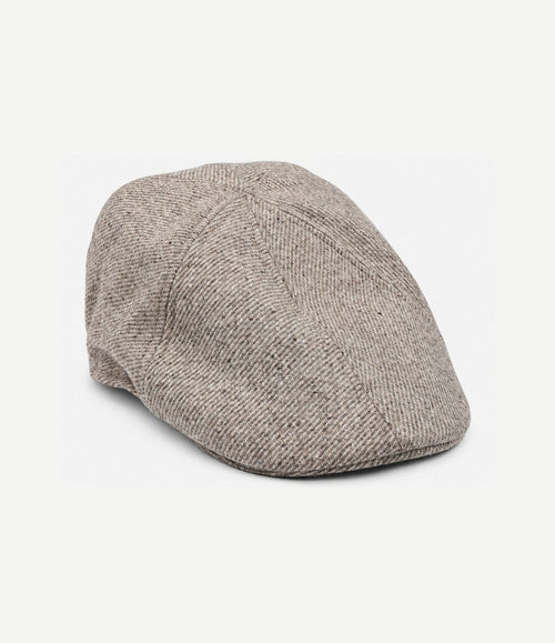 Flat cap wool twill beige