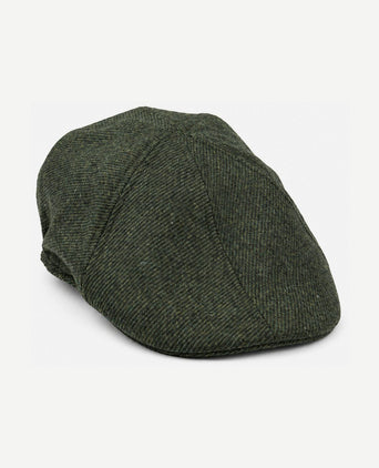 Flat cap wool twill donkergroen