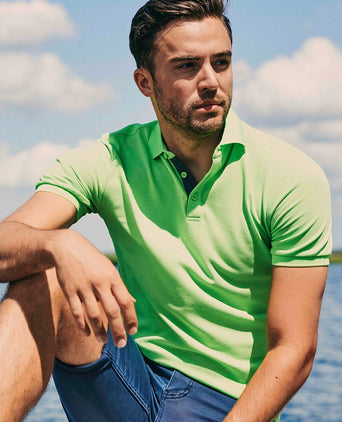 Suitable fluo a polo fel groen | Slim-fit