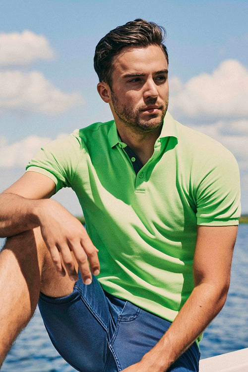Suitable fluo a polo fel groen | Slim-fit