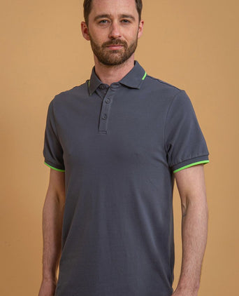 Suitable fluo b polo antraciet | Slim-fit