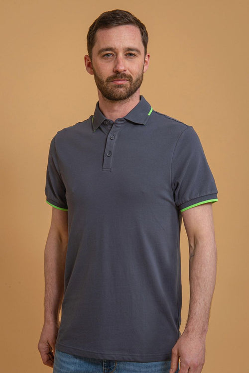 Suitable fluo b polo antraciet | Slim-fit