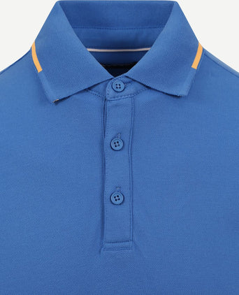 Suitable fluo b polo blauw | Slim-fit