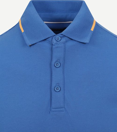 Suitable fluo b polo blauw | Slim-fit