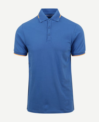Suitable fluo b polo blauw | Slim-fit