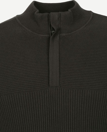 Suitable george pullover halve rits donkergroen