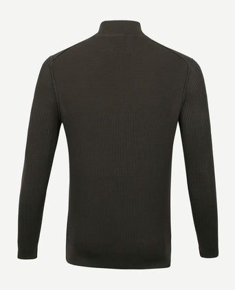 Suitable george pullover halve rits donkergroen