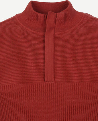 Suitable george pullover halve rits roest