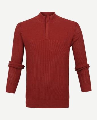 Suitable george pullover halve rits roest