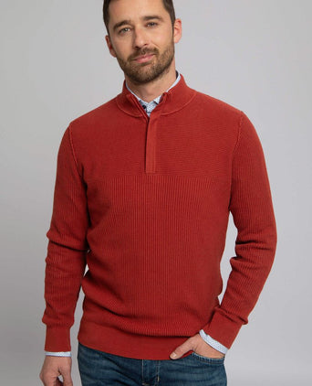 Suitable george pullover halve rits roest