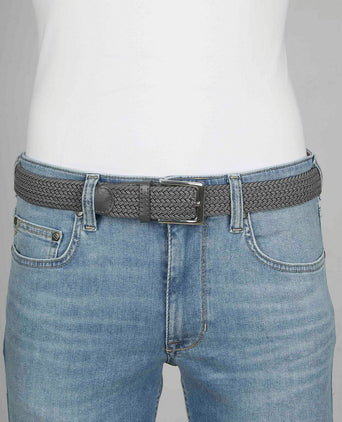 Suitable geweven riem donkergrijs