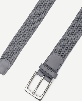 Suitable geweven riem donkergrijs