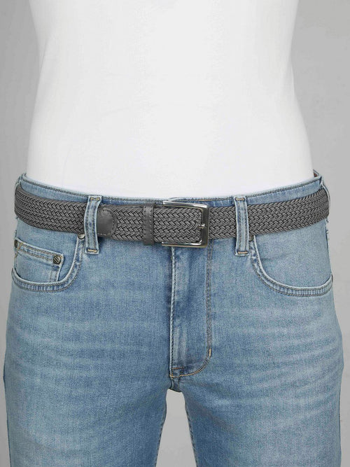 Suitable geweven riem donkergrijs