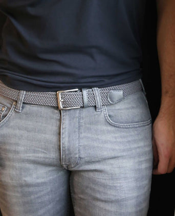 Suitable geweven riem donkergrijs