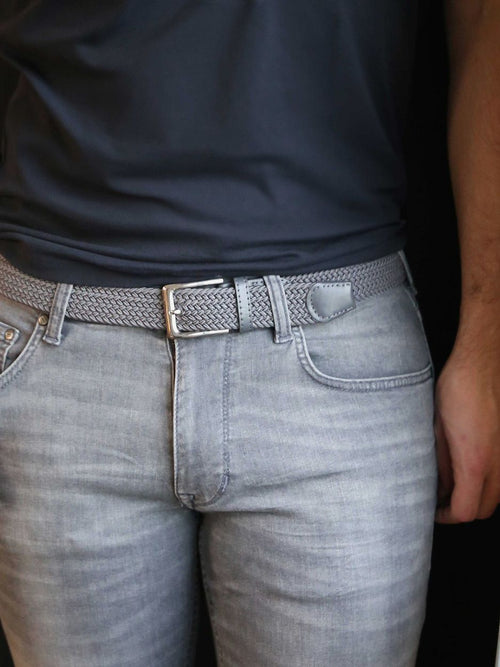 Suitable geweven riem donkergrijs