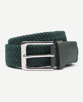 Suitable geweven riem donkergroen