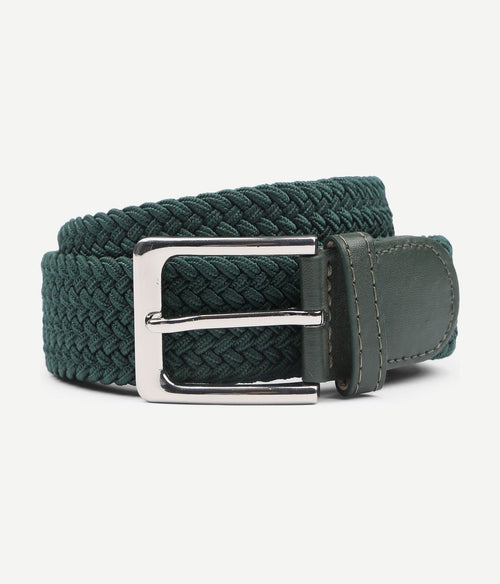 Suitable geweven riem donkergroen