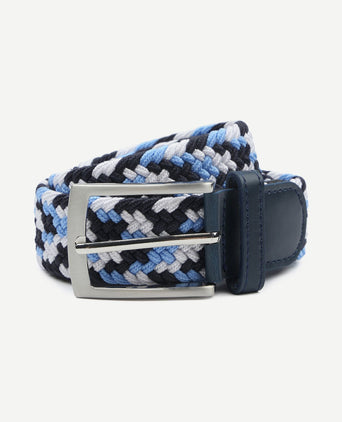 Geweven riem donkerblauw blauw