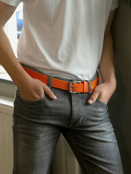 Suitable geweven riem oranje