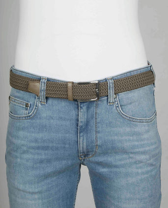 Suitable geweven riem taupe khaki
