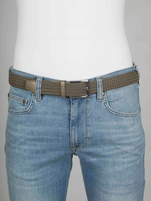 Suitable geweven riem taupe khaki