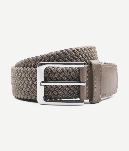 Suitable geweven riem taupe khaki