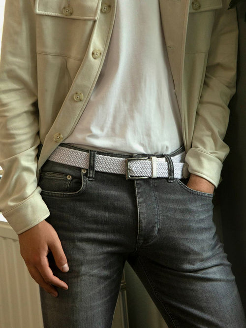 Suitable geweven riem wit