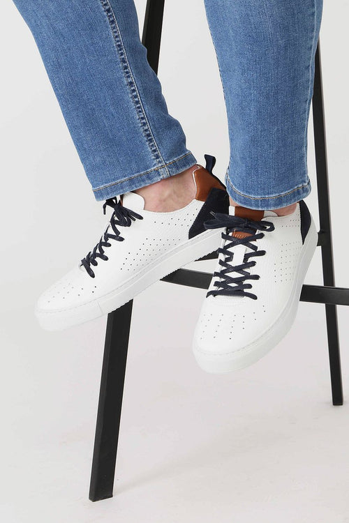 Grain sneaker wit