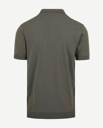 Suitable halve rits polo groen | Slim-fit